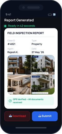 Inspection report preview in TeamTask mobile app